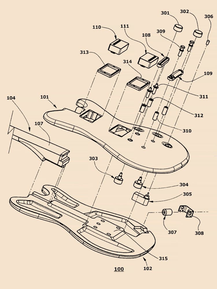 Electric Guitar Patent Vintage Poster 01