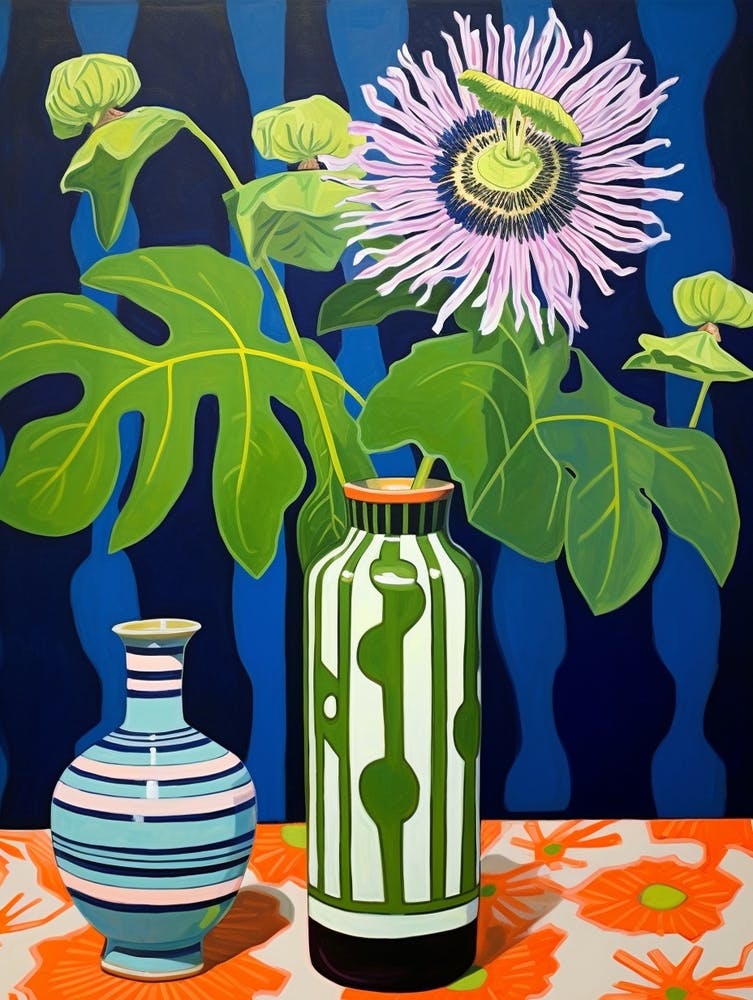 Flowers In A Vase Still Life Painting Passionflower 4