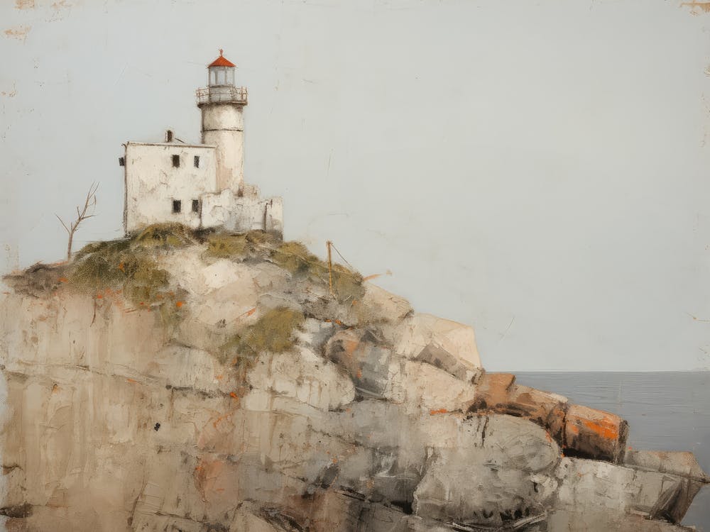 European Coastal Lighthouse Vintage