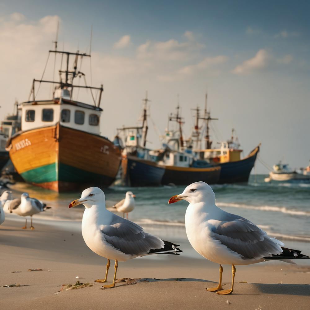 Seagulls On The Beach
