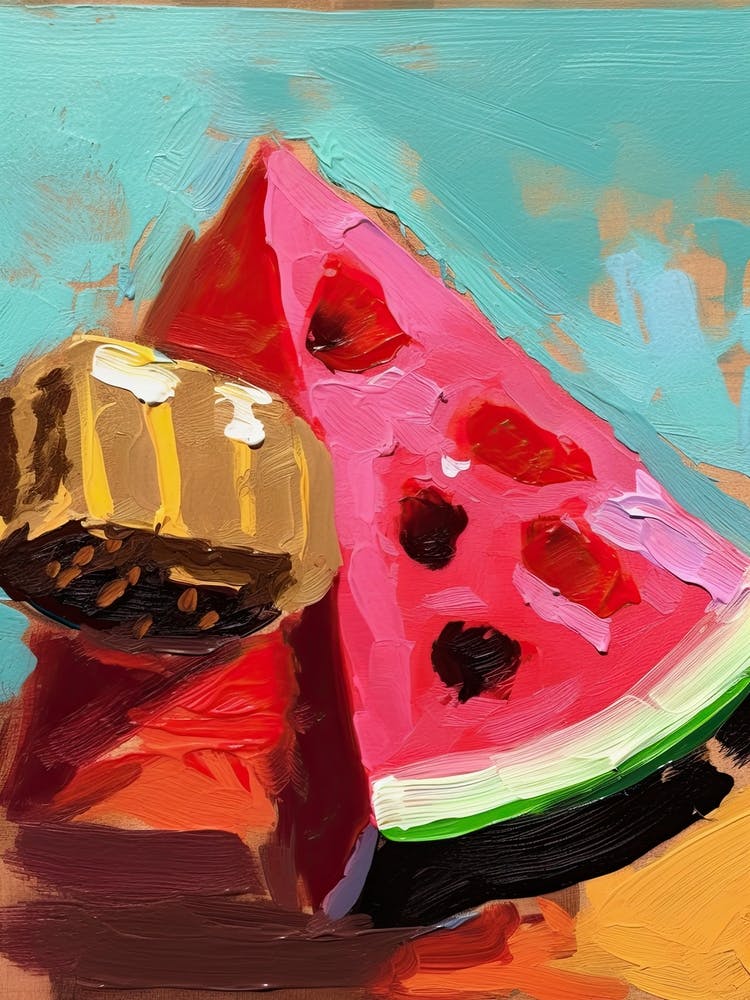 Watermelon Slice Oil Painting 1