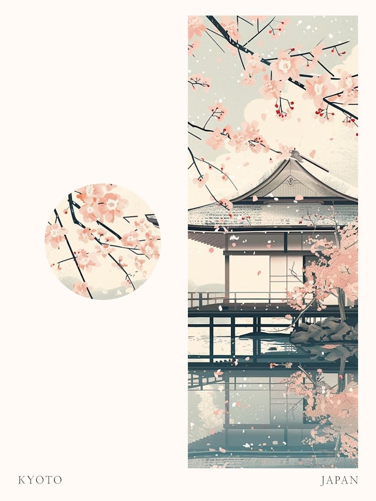 Kyoto Japan 9 Cut Out Travel Poster