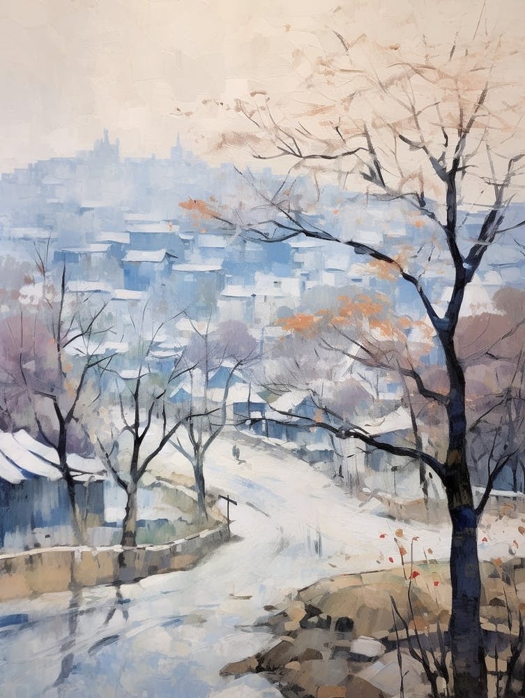 Winter City Park Painting Hangang Park Seoul 4