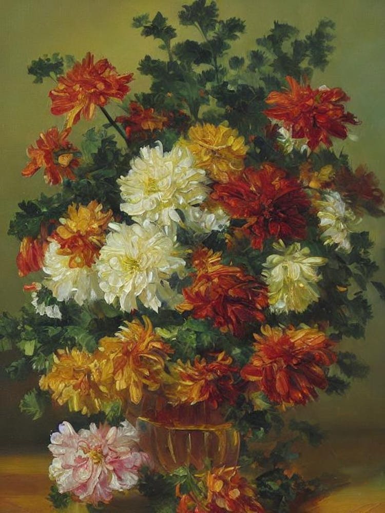 Chrysanthemums Painting 2 Flower