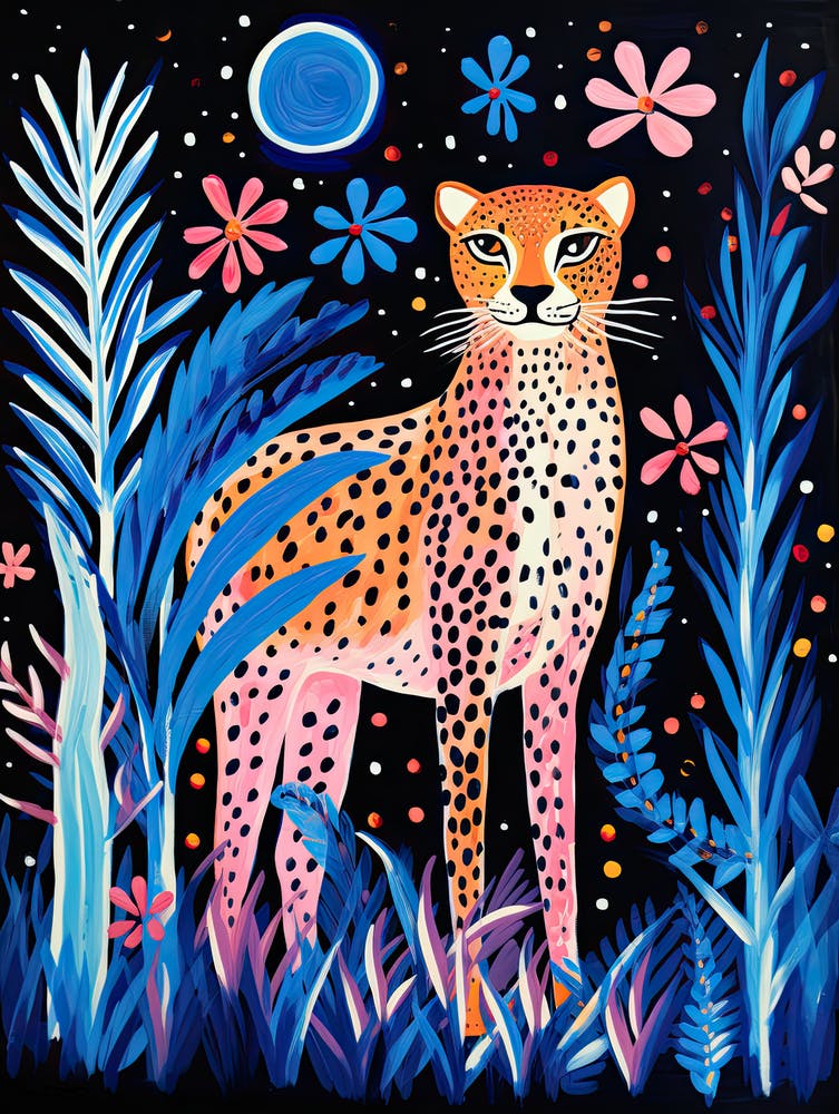 Cheetah In The Jungle, Matisse Inspired