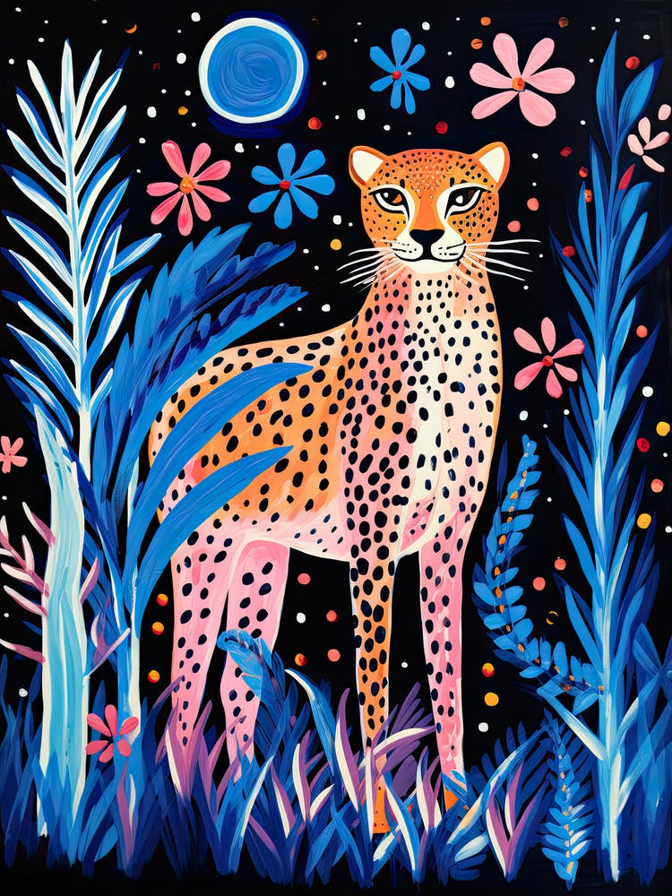 Cheetah In The Jungle, Matisse Inspired