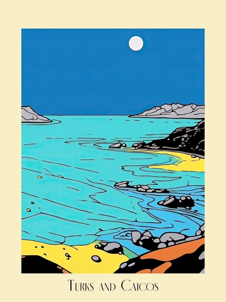 Poster Of Minimal Design Style Of Turks And Caicos Islands 3