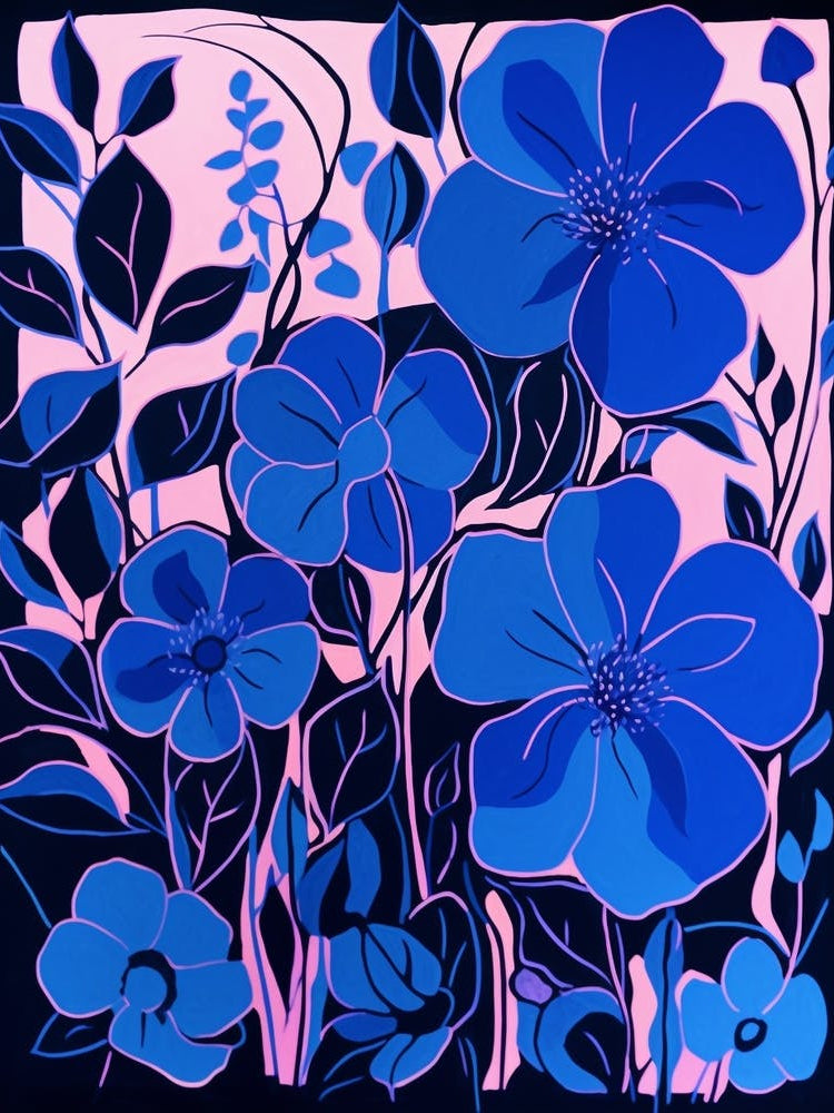 Blue Flower Illustration Bougainvillea 4