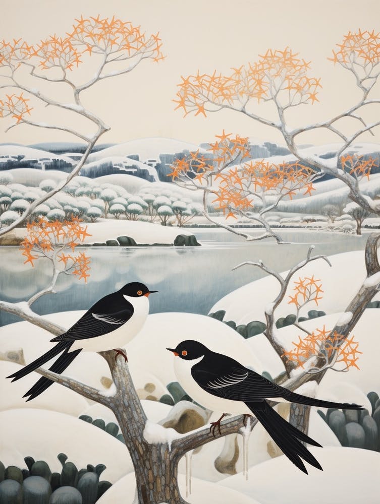 Winter Bird Painting Swallow 4