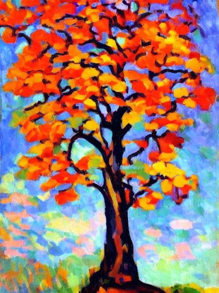 Pagoda Tree 1 tree Abstract Block Colour