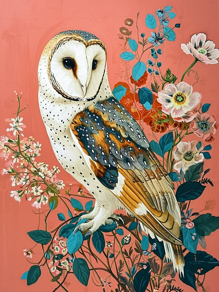 Floral Animal Painting Owl 4