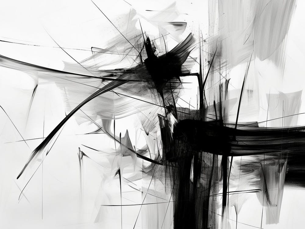 Metaphysical Exploration Abstract Black And White 3