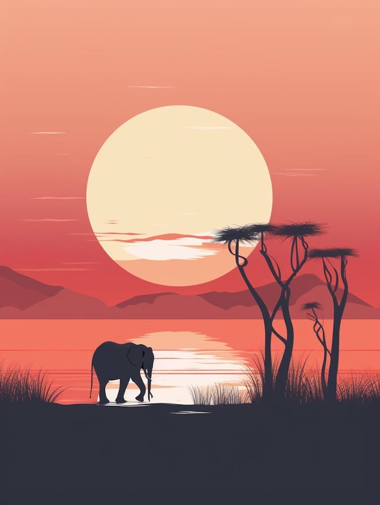 Elephant Minimalist Abstract 1