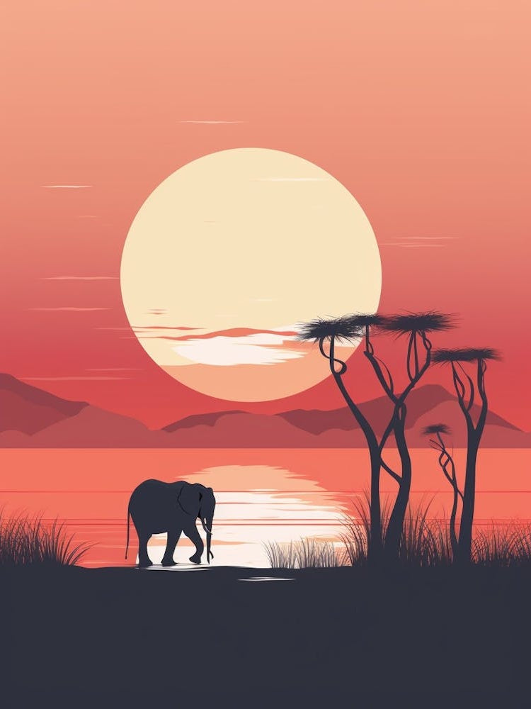 Elephant Minimalist Abstract 1