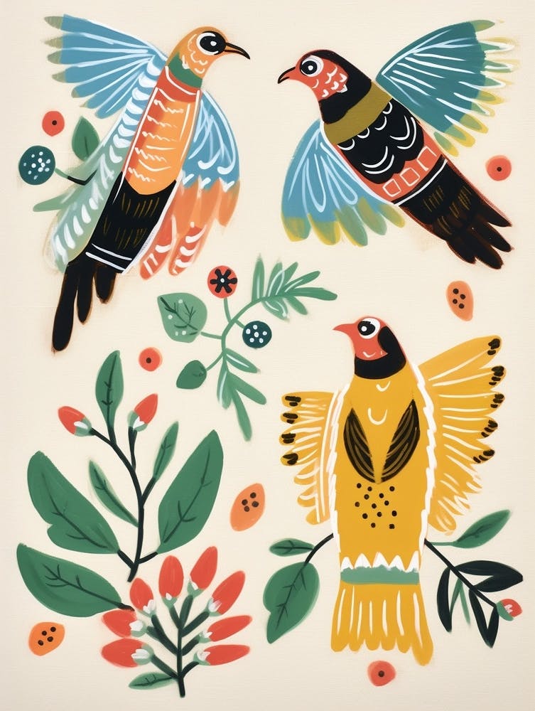 Folk Style Bird Painting Osprey 1