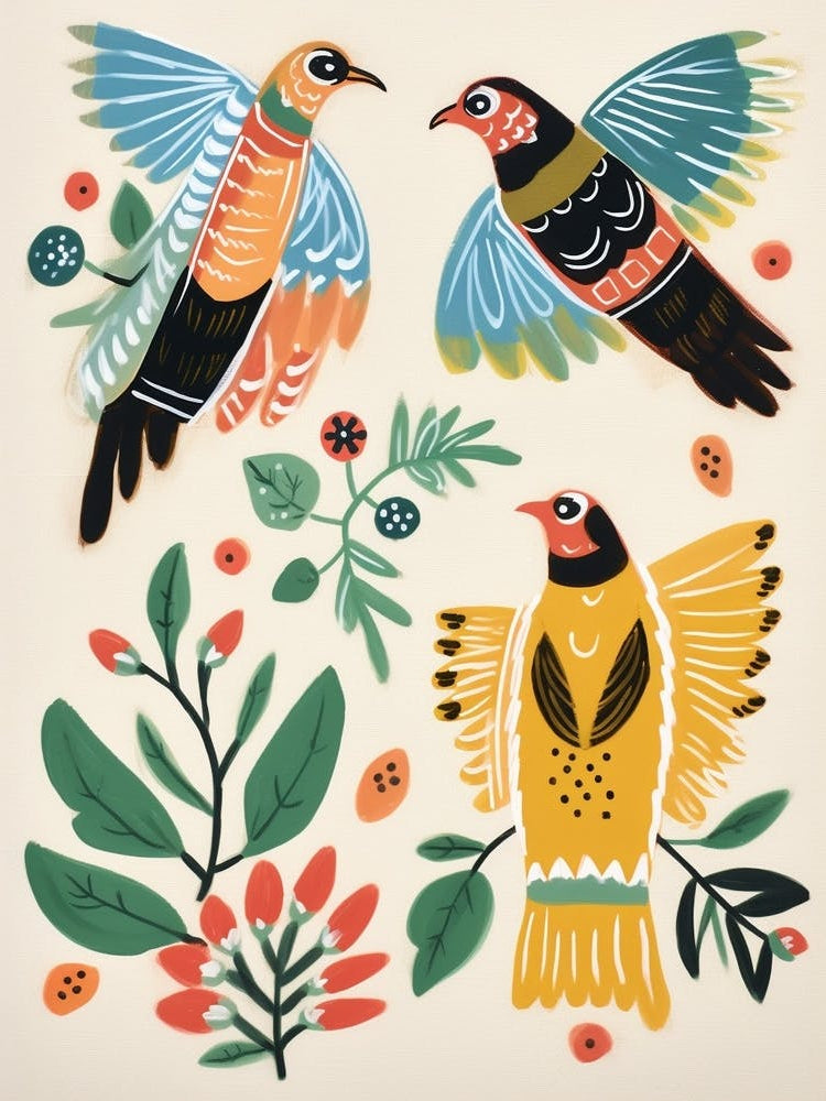 Folk Style Bird Painting Osprey 1