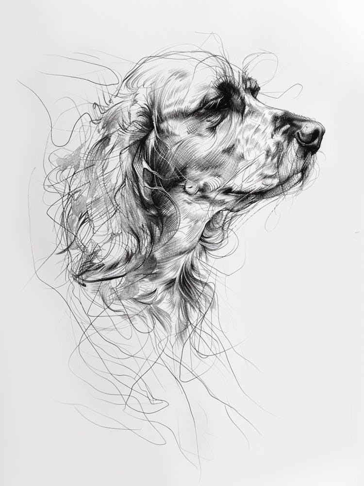 Boykin Spaniel Dog Line Art 2