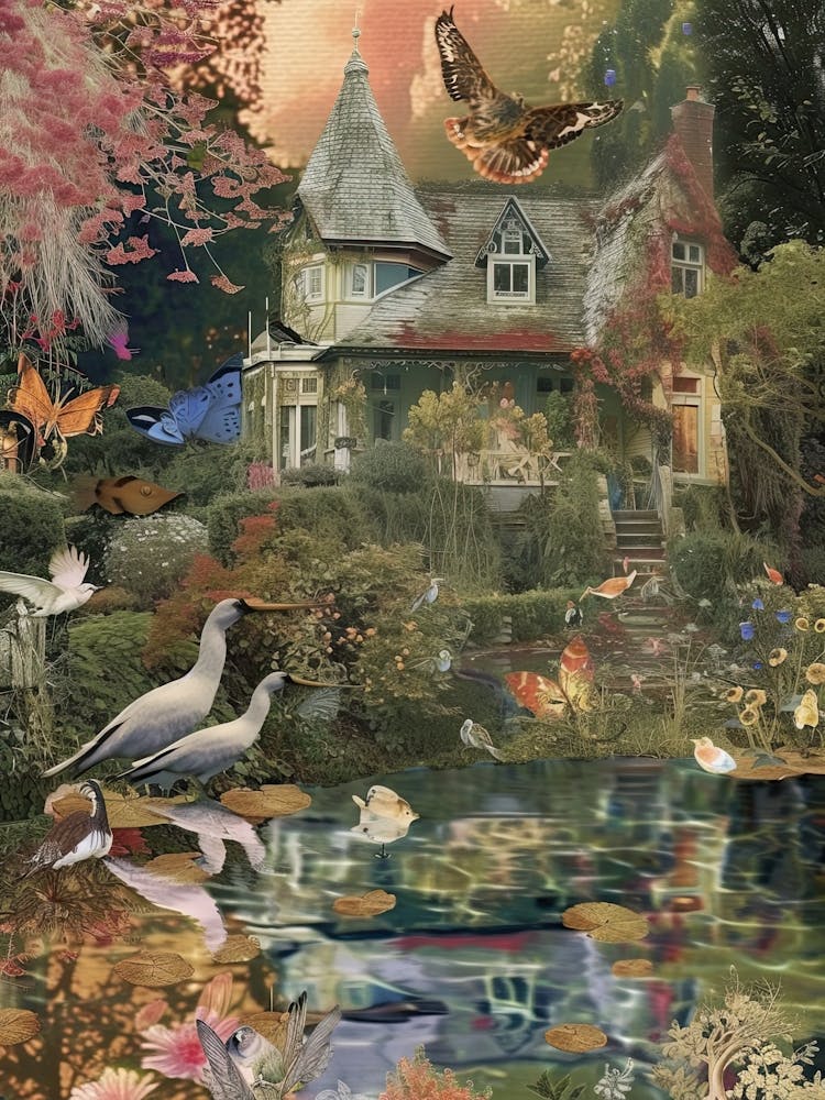 Fairy House Collage Pond Monet Scrapbook 2