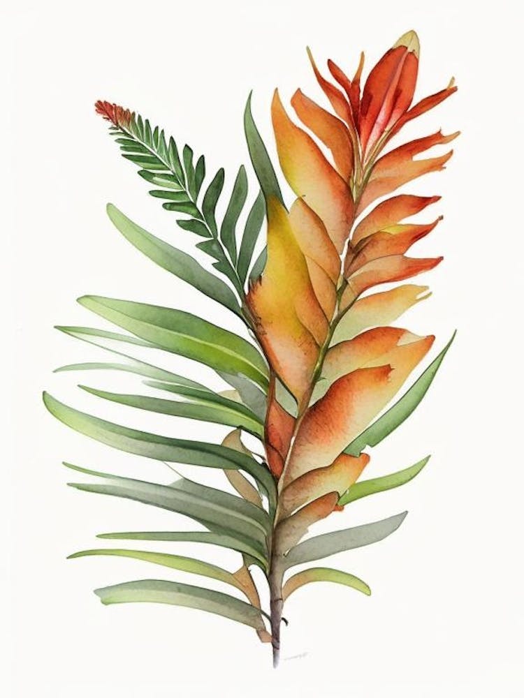 Kangaroo Paw Fern Watercolour