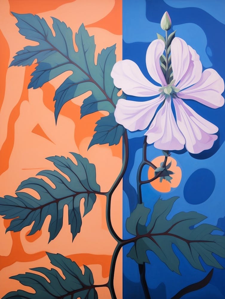 Aconitum 1 Hilma Af Klint Inspired Pastel Flower Painting