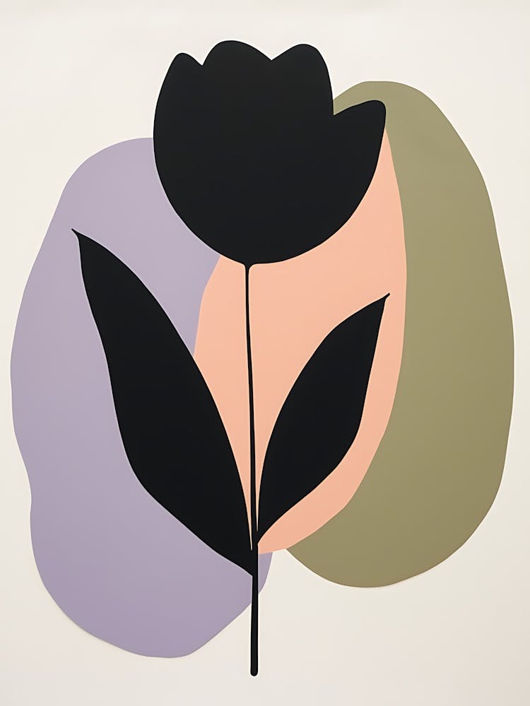 Abstract Floral Silhouettes with Warm Pastels
