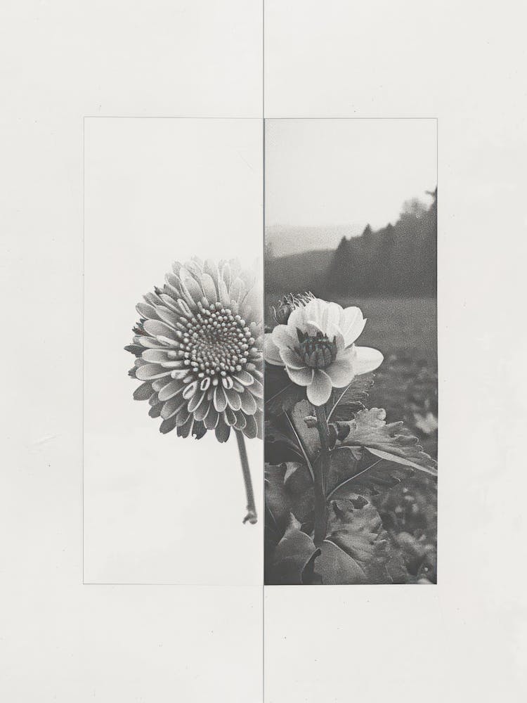 Chrysanthemum Flower Photo Collage 1