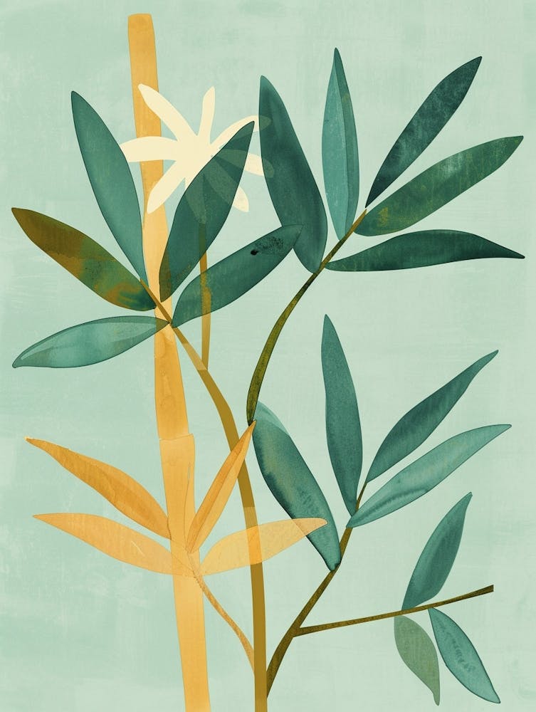 Bamboo Tree Flat Illustration 3