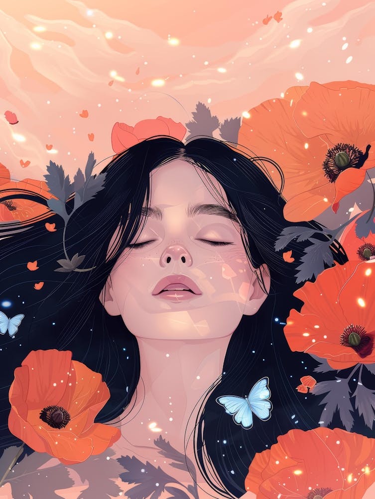 Poppies And Butterflies 2
