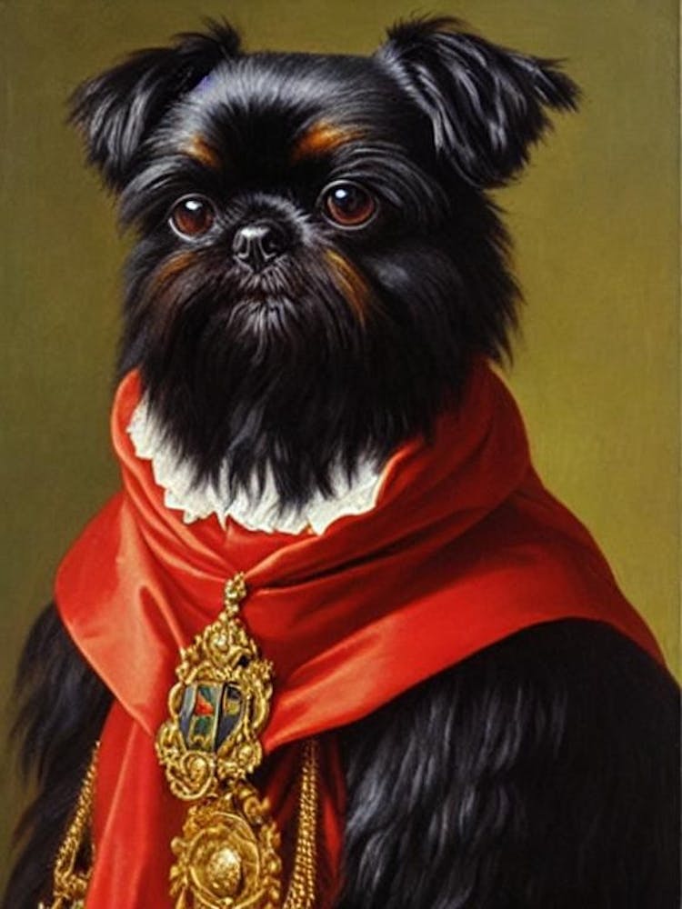 Affenpinscher Renaissance Portrait Oil Painting
