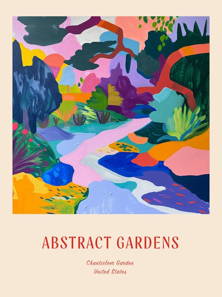 Bunte Gärten Chanticleer Garden Usa 2 Rotes Poster