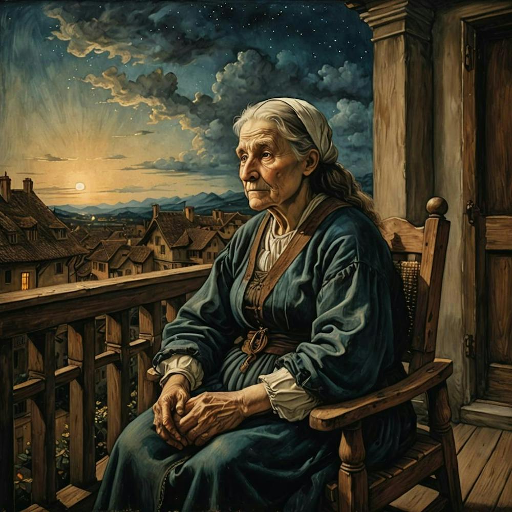 Old Lady On The Porch