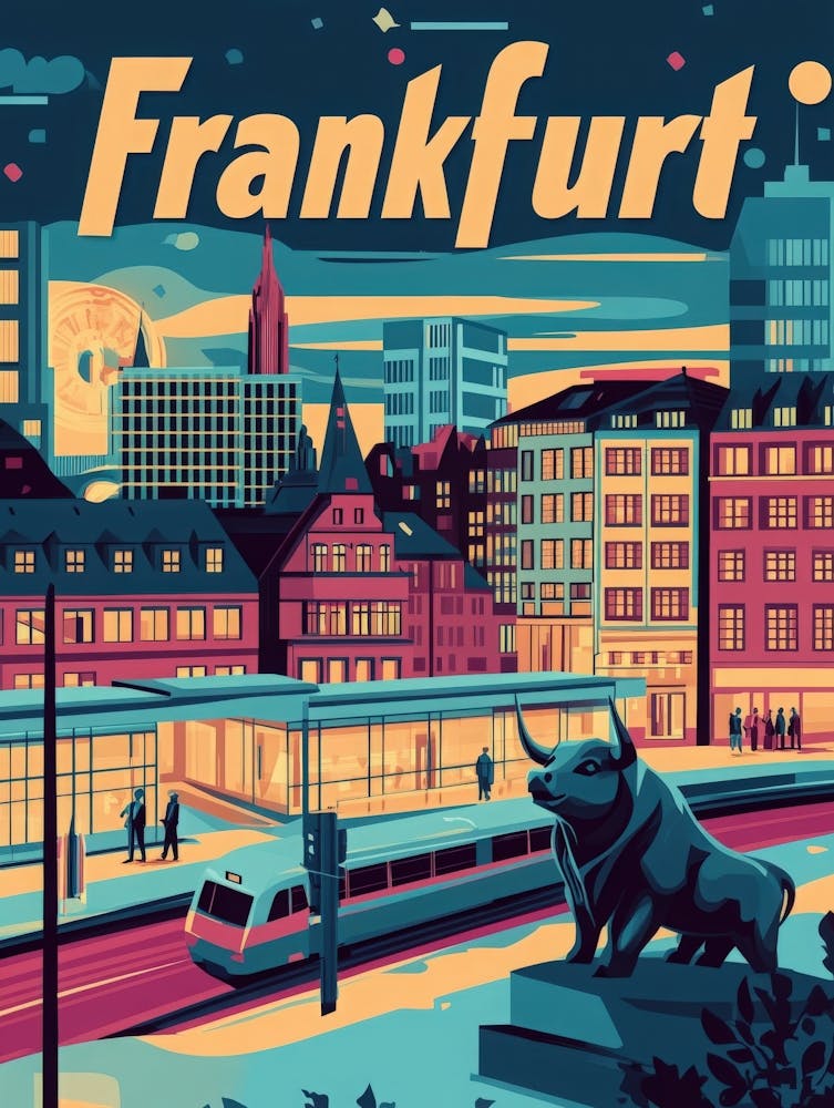 Aihrgdesign A 1970s Inspired Travel Poster For Frankfurt 6