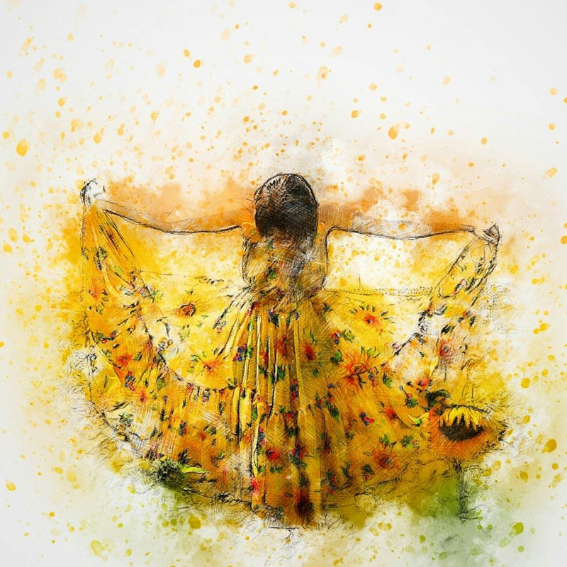 Girl In Yellow Dress Canvas print