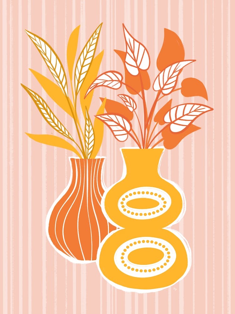 Bright Orange Vases