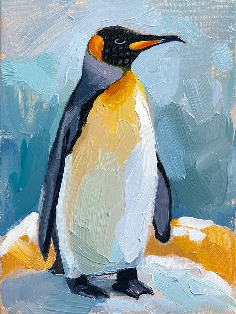 King Penguin Floreana Island Colour Block Painting 3