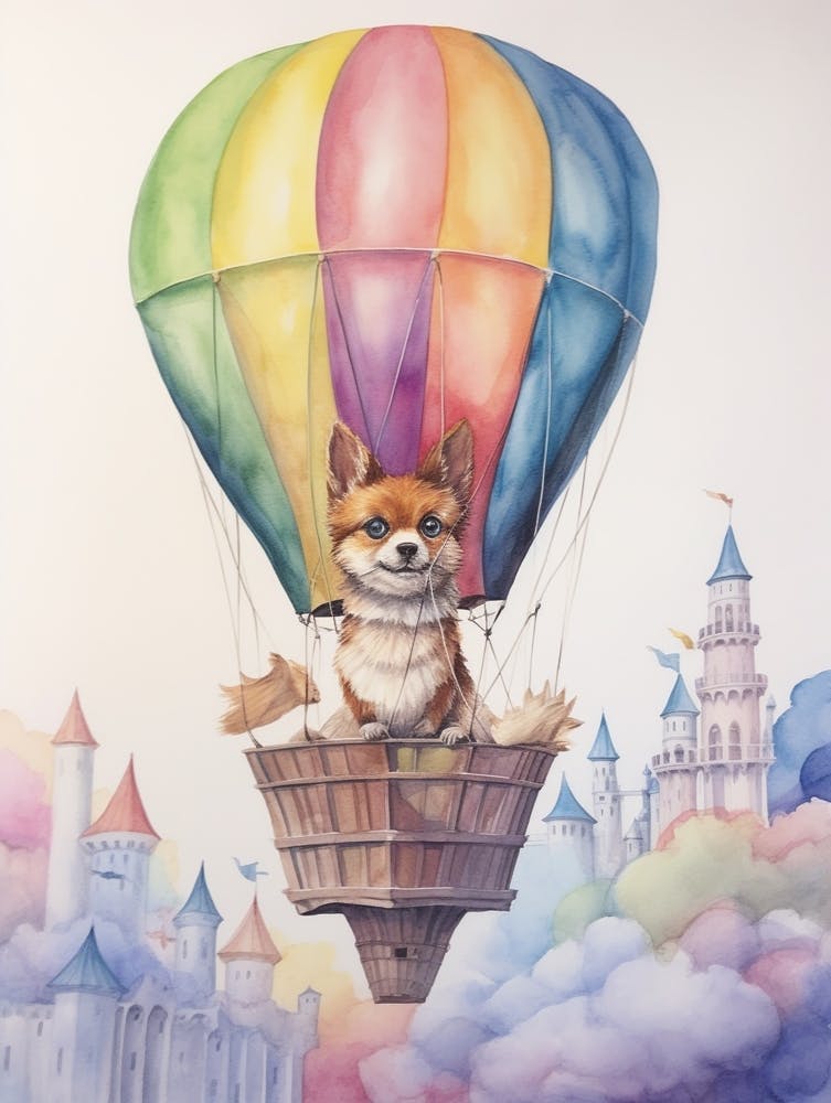 Baby-Schakal 1 In Einem Heißluftballon