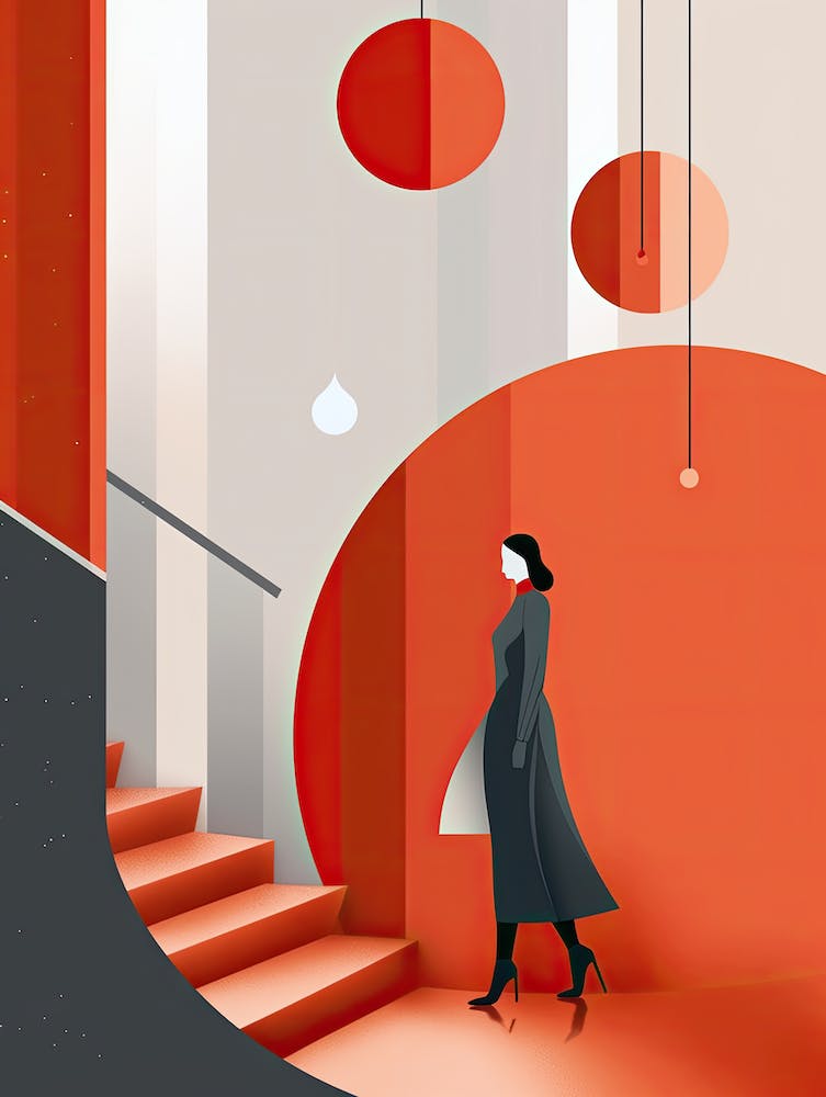 Her Timeless Melody: Minimalist Woman's Grace