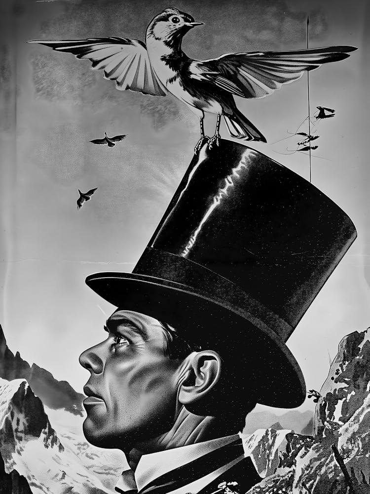 Man With A Bird On His Head