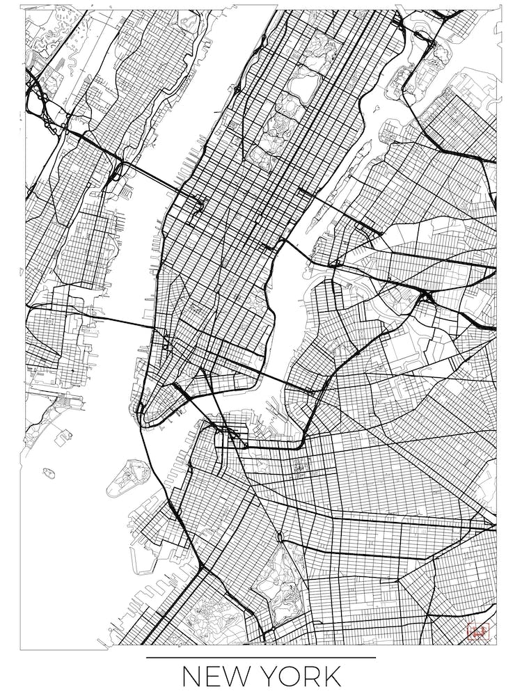 New York Map Minimal