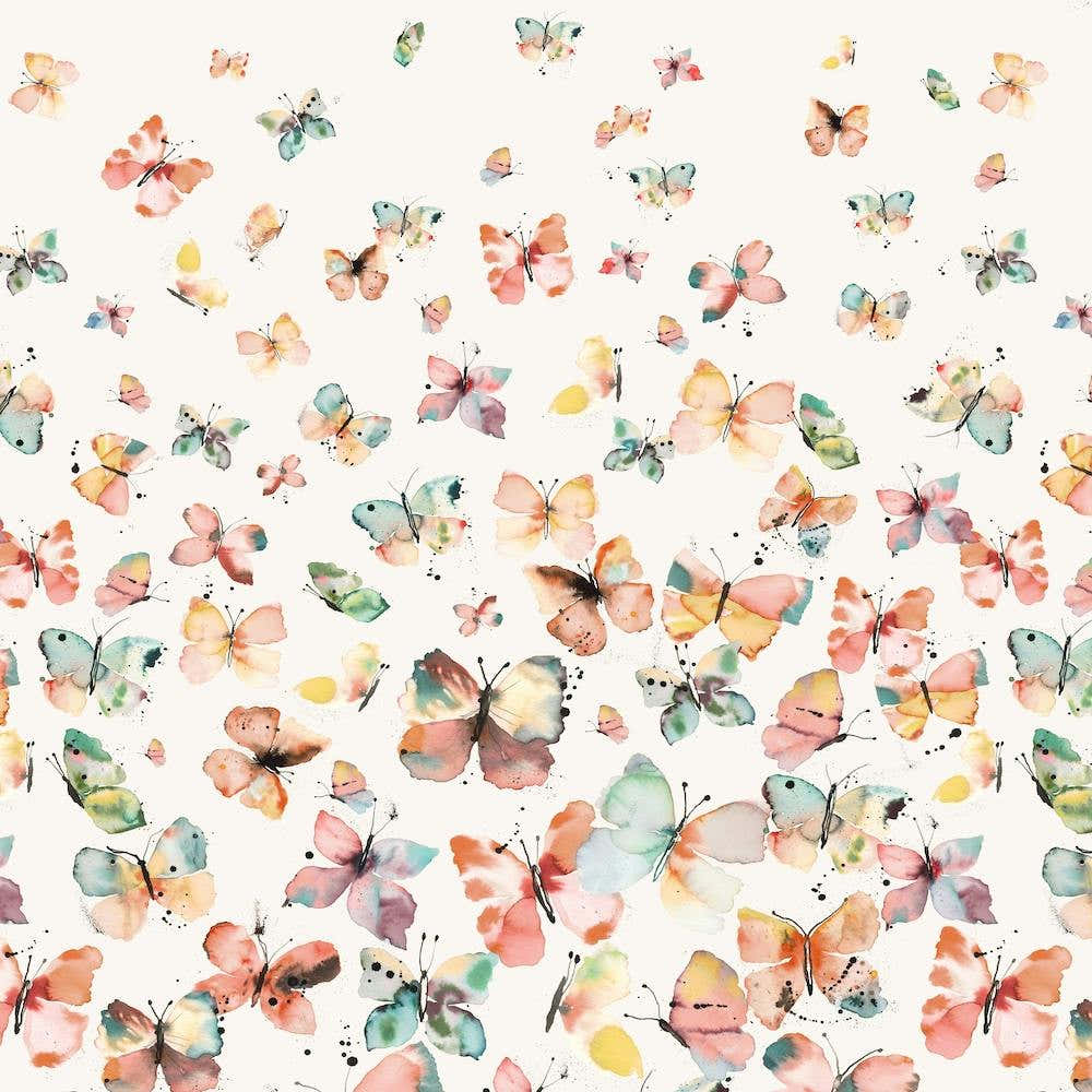 Watercolour Butterflies Gradation Rustic Square