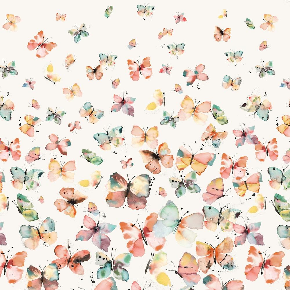 Watercolour Butterflies Gradation Rustic Square