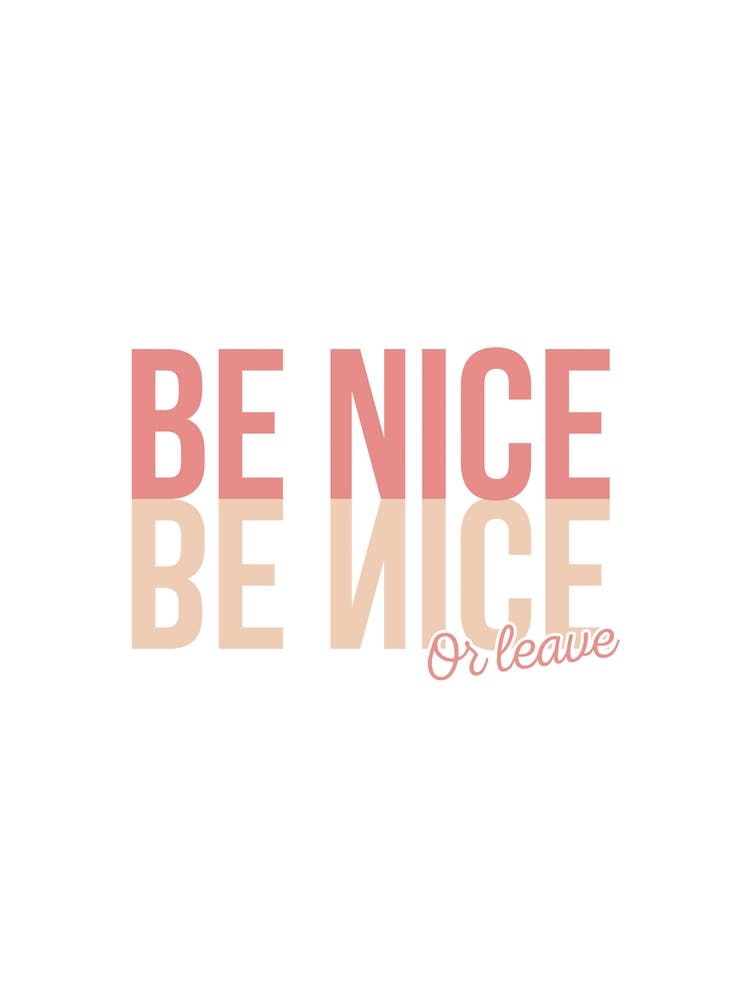 Be Nice Or Leave