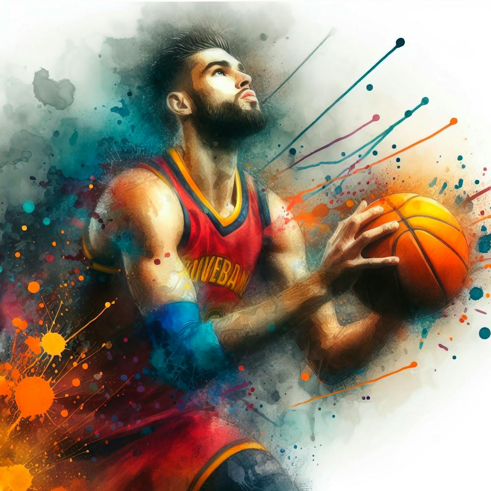 Watercolor basketball player - NBA 1