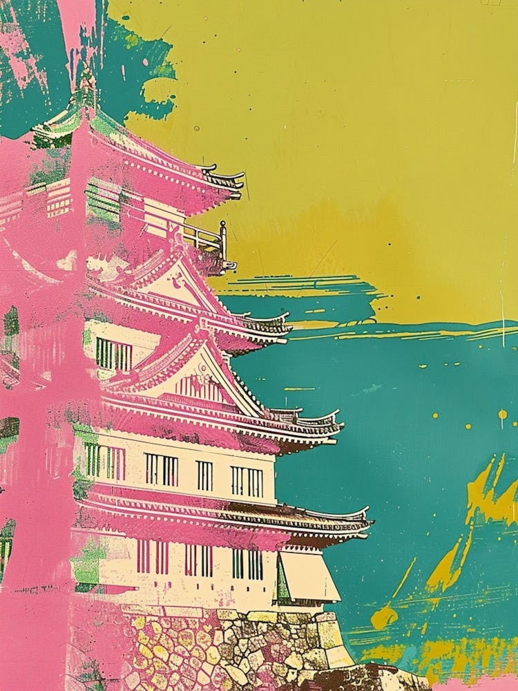 Hiroshima Castle Duotone Silkscreen 3