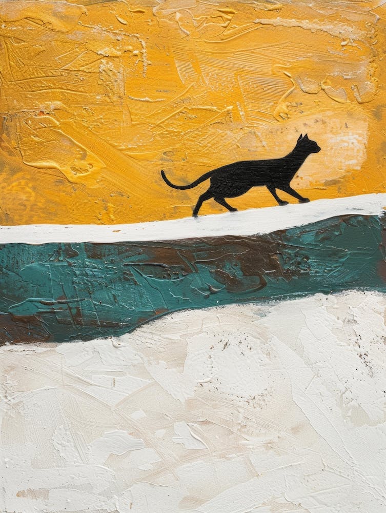 Cat On The Beach