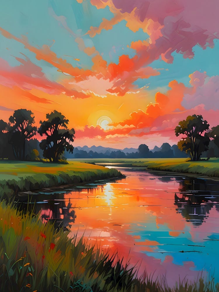 Sunset by the River