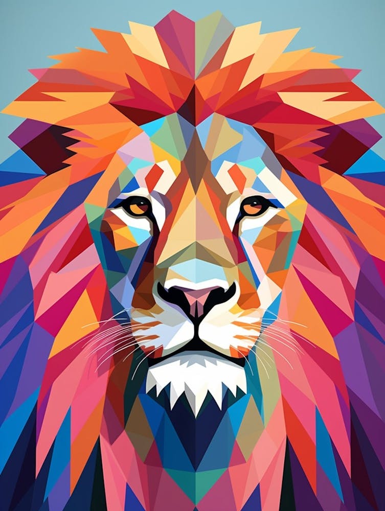 Lion Abstract Pop Art 3