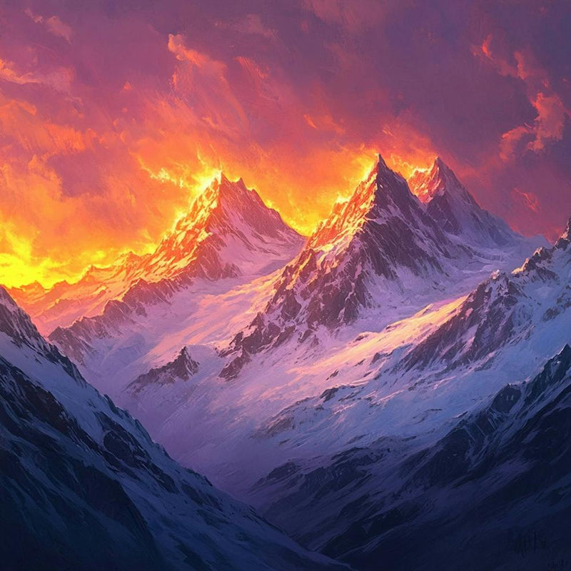 Dynamic Mountain Sunset Landscape 7
