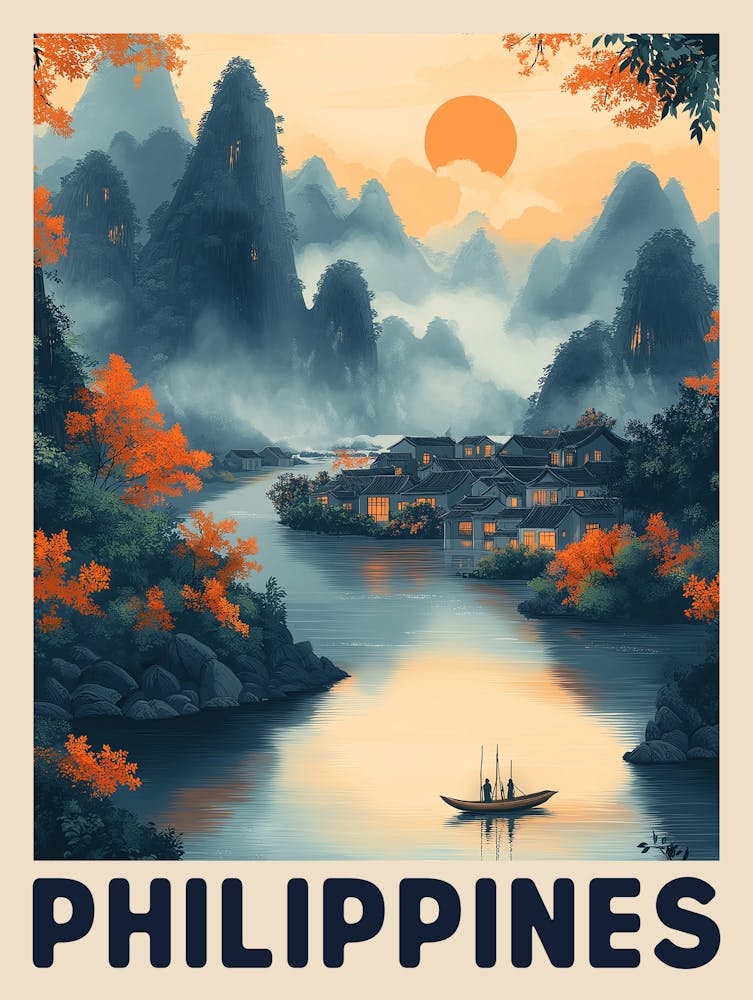Philippines Vintage Travel Poster