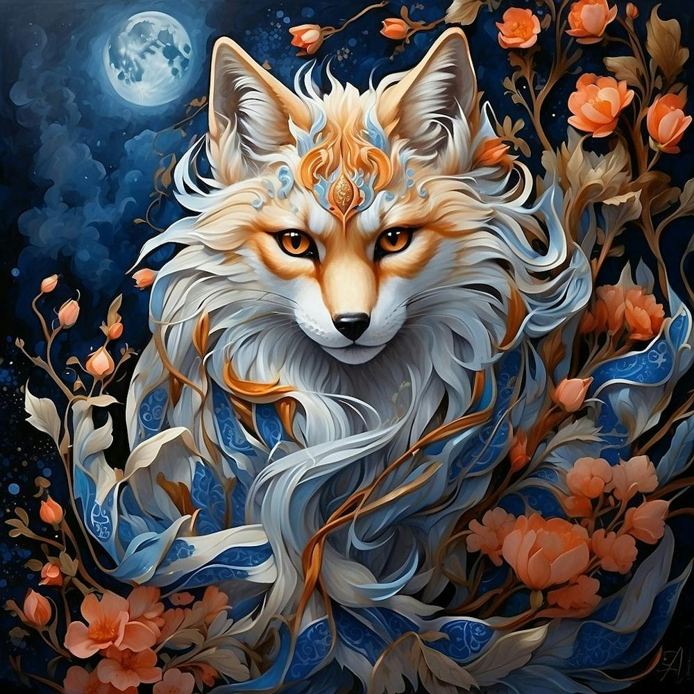 Fuchs im Mondlicht